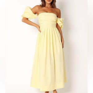Petal & Pup Strapless Yellow Dress